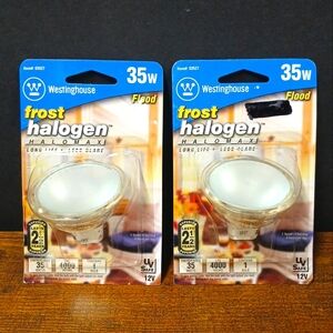 Lot of 2 Westinghouse 35w Frost Halogen Halomax Flood Lights, #03527